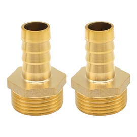YDHfdc Pack of 2 Brass Hose Nozzle Hose Fitting 3/4 Inch 14 mm Outer Pipe Adapter for Water, Fuel and Air Lines Used