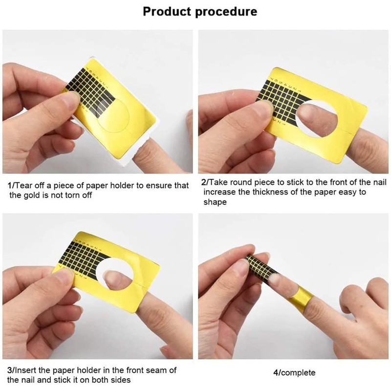 CHUANGOU 500 pieces nail stencils, extension golden stencils, for nail