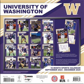 TURNER SPORTS Washington Huskies 2025 Mini Wall Calendar (25998040633)
