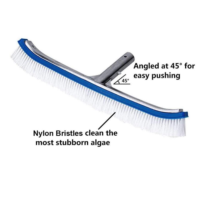 Swimming Pool Wall & Tile Brush,18" Heavy Duty Vinyl Polished