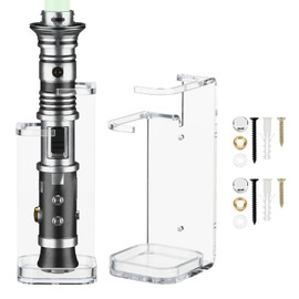 Cosmos 1 Pc Lightsaber Wall Mount Stand Vertical Light Saber Display Rack Acrylic Lightsaber Wall Holder Plus Size Hilt Display Stand Compatible with Most Lightsabers (Transparent Clear - 6.6 cm Dia.)