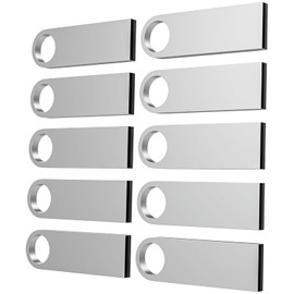 ABLAZE Memoria USB de 4 GB, USB Paquete de 10 USB 2.0 Memory Stick 4 GB USB Flash Drive Bulk Pendrive Thumb Drives (Plata.)