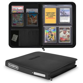 Toploader Binder - Top Loader Card Storage, 96 Slots Binder for Cards, PU Leather Collector Card Binder, Lorcana Card, Pokémon Card Binder, TCG Binder, MTG Card Binder, Sports Card Binder EVORETRO