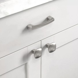 Asidrama 10 Pack Brushed Satin Nickel Kitchen Cabinet Knobs Square Dresser Knobs Drawer Knobs Cabinet Hardware Zinc Knobs for Dresser Drawers