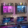 Bestier 25" LED Gaming Floating Shelves for Wall, Wall Mounted