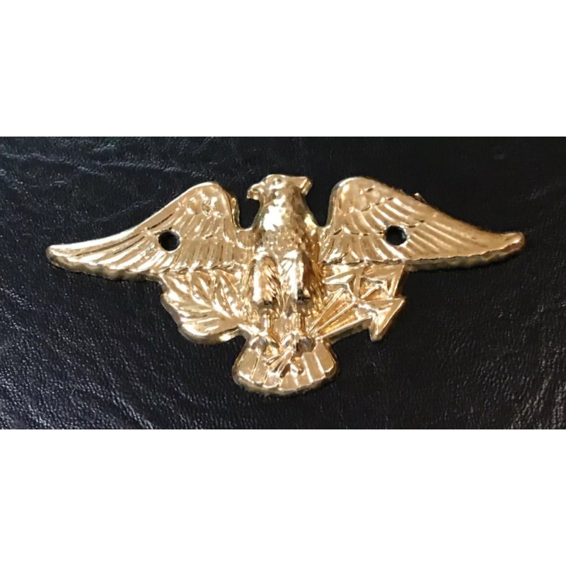Gold Tone Eagle Crest Epluribus Unum Pot metal emblem 3.5”