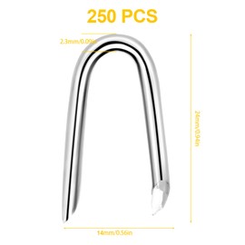 Therwen U Shaped Nails Wire Fence Staples Nails, 1 Inch Steel Fencing Spike, Galvanized U Shaped Fasteners Spike for Fixing Wire Woven and Mesh Fencing, Corrosion and Rust Resistant(250 Pcs)