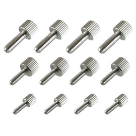 FregocS Thumbscrews, Knurled Thumbscrews, M2.5, M3, M4, Stainless Steel, Convenient, Set of 12, Knows, Measuring Equipment RTN-TA