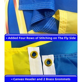 Voudlye Ukraine Flag 4x6 Ft and 3Ply Garden Flags 12×18 Inch Ukrainian National Flag with Coat of Arms Trident Flags Double Sided Print - Fade Proof Outdoor Garden Decor