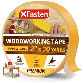 XFasten Double Sided Woodworking Tape 2 Inch x 90 Feet, Heavy Duty Residue-Free Double Sided Masking Tape for Router Templates, High Speed CNC Router, MDF Edge Banding, and Zero Clearance and Gap Cuts