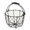 CVHOMEDECO. Round Chicken Wire Egg Basket Fruit Basket with Swing
