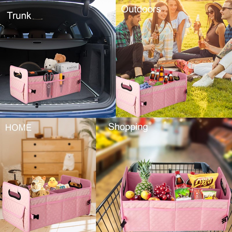 JiatuA Car Trunk Organizer for SUV, Car Storage Organizer Collapsible