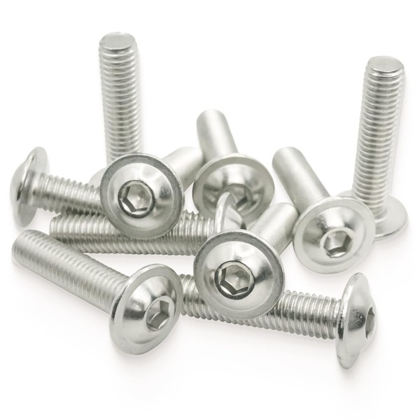 Screws M6, Pack of 20 Rounded Head Screws Stainless Steel
