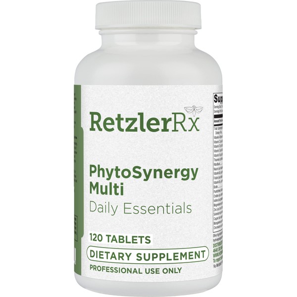 PhytoSynergy Multi w/o Iron by Dr. RetzlerRx™ | 120 Tablets | Vitamins and Minerals Enhanced w/ bioactive Plant compounds - Lutein, Zeaxanthin, Lycopene, and Resveratrol |