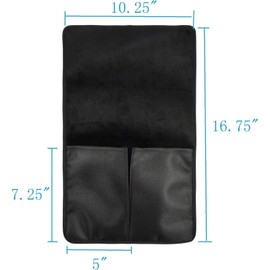 Homakover 16'' x 10.25'' Soft Chair Armrest Organizer Anti-Slip Armchair Storage Bag with 2 Pockets for Cell Phone, TV Remote Control, Water Bottle
