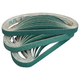 30 Pack 3/8 x 13 Inch Ceramic Alumina Sanding Belts, 3/8x13 Belts Air Belt Sander Paper, 10 Each of 60, 80, 120 Assorted Grit 13in x 3/8 Bandfile Belt