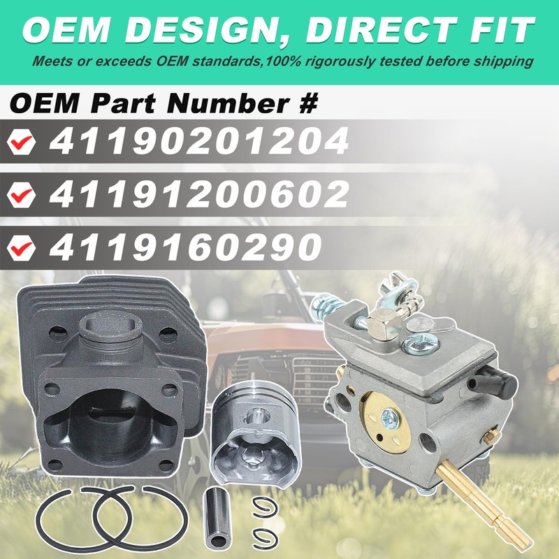 Adefol 38mm Cylinder Piston Kit for Stihl FS160 FS220 FS280