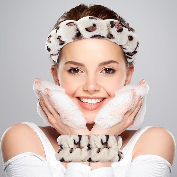 1 Piece Of Leopard Print Headband And 2 Pieces Of