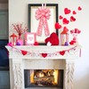 Valentine Tree Topper Bow with Pink Love Heart Valentines Burlap
