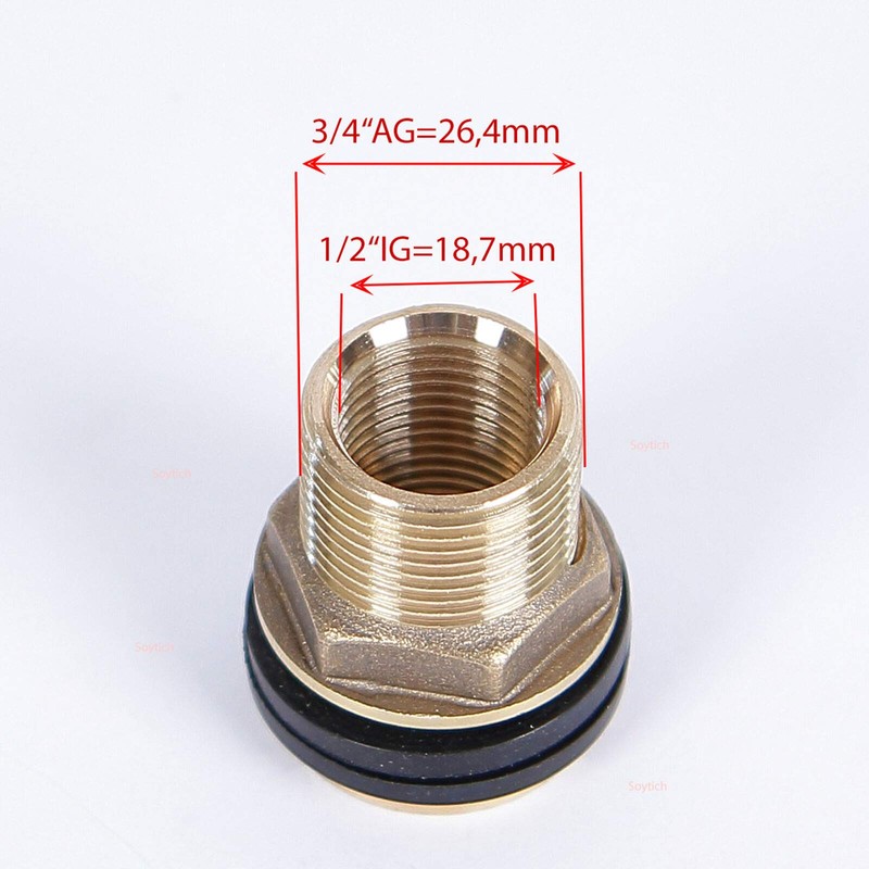 10 cm water butt screw connection barrel screw connection, 1/2