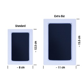 kiinda "CleanTouch" Baby Foot or Hand Print Set | Ink Pad with 2 High-Quality Print Cards | Inkless - Baby Skin Does Not Come into Contact with Paint (Large Black)