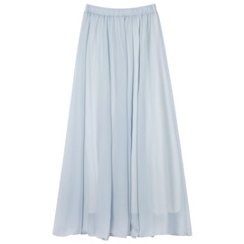 Women's Chiffon Long Skirt Beach Skirt Maxi Skirt Chiffon Skirt Women's Skirt for Summer Beach Everyday Party Skirt Length 90 cm / 100 cm - Plain, baby blue (skirt length 90cm)