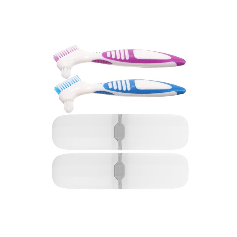 Set De Cepillos Para Dentaduras Postizas De Doble Cara Con