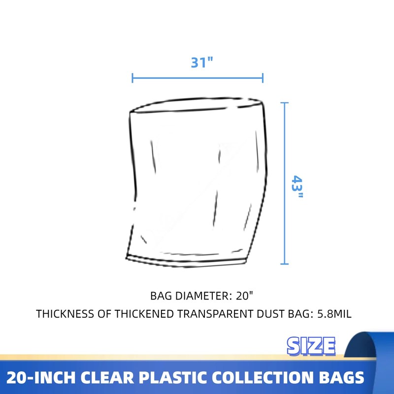 QKWL Dust Collector Replacement bag Upgraded Heavy Duty Clear Dust