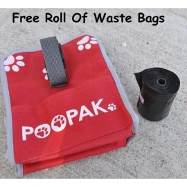Mo-stuff POOPAK Doggy Dog bags Hands Free Poop bag poo carrier cover holder - FREE BAGS