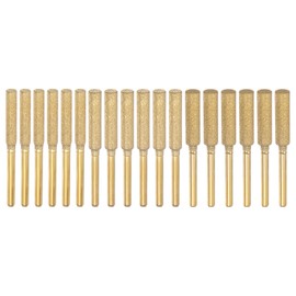 PATIKIL 18 Pcs Diamond Chainsaw Sharpener 3 Sizes High Hardness Sharpening Stone Polishing Chainsaw Sharpening Kit Grinding File Tool, Gold(5/32", 3/16", 7/32")
