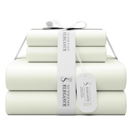 600 Thread Count Fresh Ivory Bed Sheets Set Twin Size, 100% Cotton Ultra-Soft & Silky, Back to School College Essentials, Wrinkle-Resistant Sateen Weave Deep Pocket Twin Sheet Set (Twin Fresh Ivory)