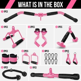 WNOEY LAT Pulldown Attachments, Cable Machine Attachment Gym Accessories, Cable Attachments for Gym, Home Gym Accessories