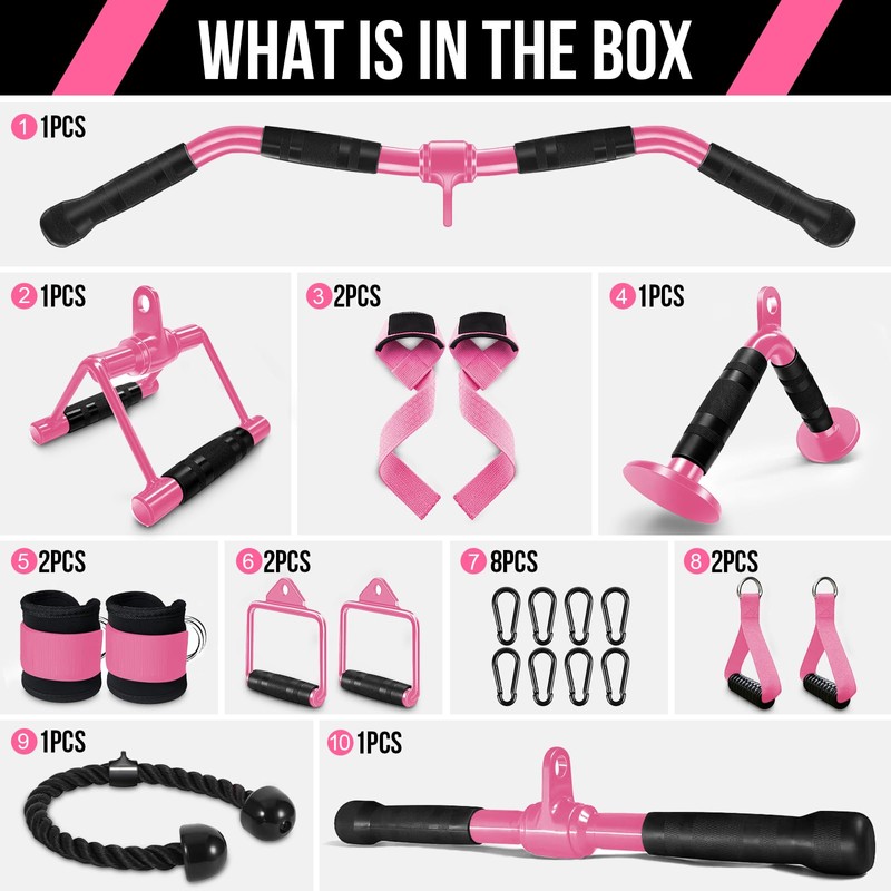 WNOEY LAT Pulldown Attachments, Cable Machine Attachment Gym Accessories, Cable