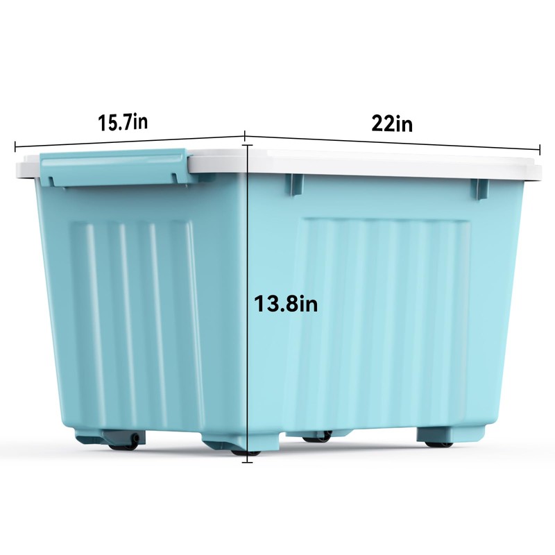 Nazhura 72 Quart Plastic Storage Bin, Stackable and Nestable Storage