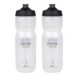 ZEFAL Sense Pro 80 x 2 Borraccia Bici Sport - Due Borracce Bici da Corsa MTB Gravel 800 ML - Borraccia Ciclismo - Premium e a Tenuta Stagna - Trasparente, 2 x 800ml