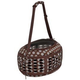 Petmate 21789 Curvations Underseat Small Pet Traveler with Dots, Brown/Gray