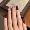 Bibii Nails Handmade False Nails, 3D Nails, Short, Floral Pattern,