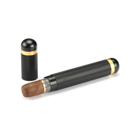 Zerodis Cigar Case 180mm Portable Lightweight Metal Cigar Humidity Tube Elegant Cigar Holder Travel Stainless Steel Single Cigar Tube