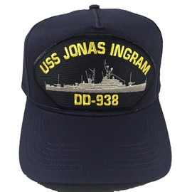 EC USS Jonas Ingram DD-938 Ship HAT - Navy Blue - Veteran Owned Business