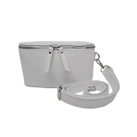 Trendy Women's Waist Bag with Strap, Chest Bag, Belt Bag, Cross Body Bag, Shoulder Bag, Italian Genuine Leather, White, Contemporary