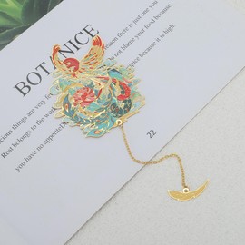CAPASTEC Bookmark, Bookmark, Bookmark, Chinese Style, Metal, Friends, Readers, Book Enthusiasts, For Reading, Office, Household Items, Gift, Cute Animal, Phoenix