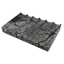 Self Draining Holder, Natural Marble Dish for Bar, Shower Saver Sponge Holder Tray Savers for Bathroom Shower Kitchen Sink (Gray)