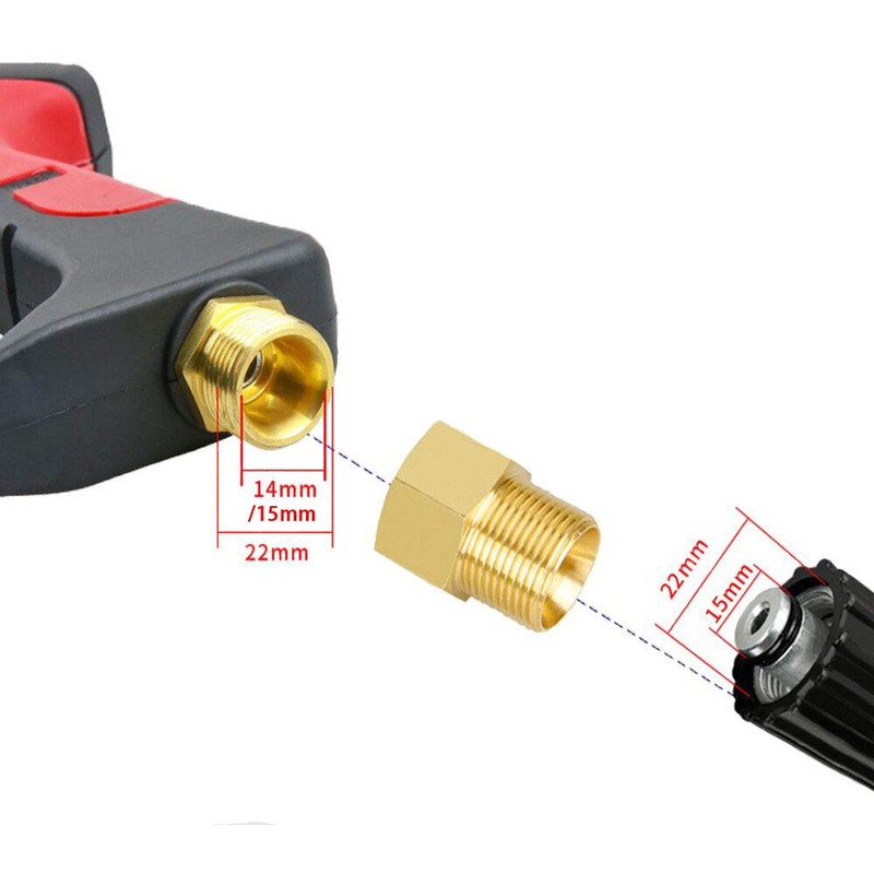 Stone Banks Brass High Pressure Washer Coupler, Metric M22 15mm