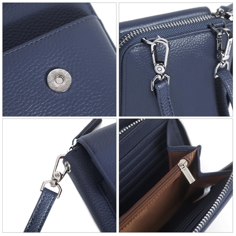 Genuine Leather Crossbody Cellphone Bag for Women RFID Blocking Phone