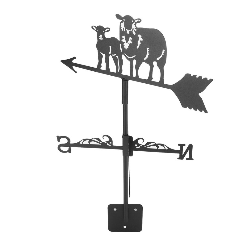 Metal Weather Vane Black Cute Animal Design Sturdy Durable Decorative