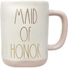 Rae Dunn Coffee/Tea Mugs for Wedding (Maid of Honor/Pink Stripe-Interior/With