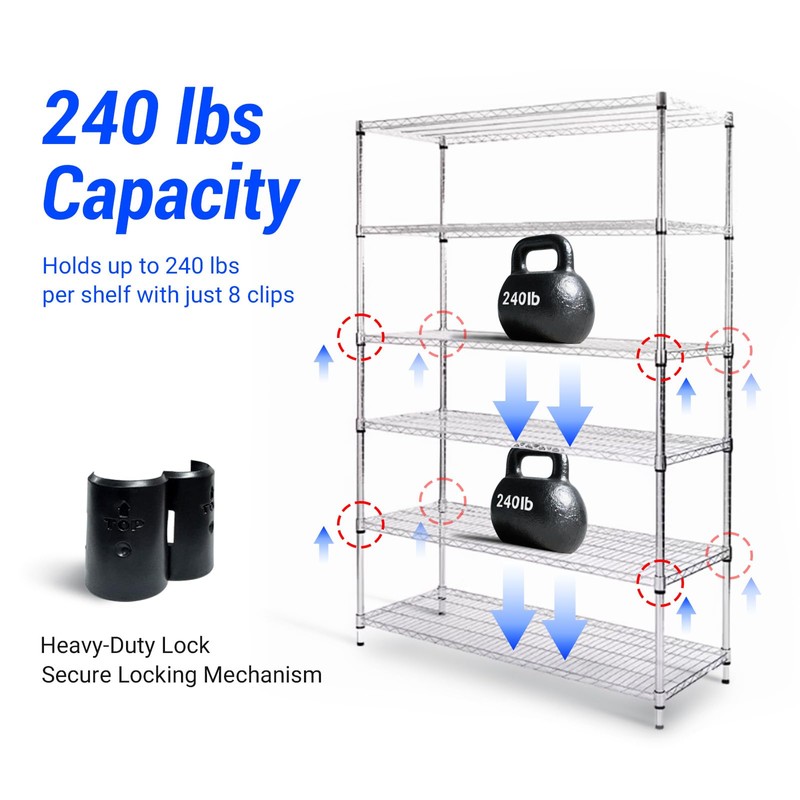 40 Pcs Wire Shelf Clips for 1 Inch Post,Universal Wire