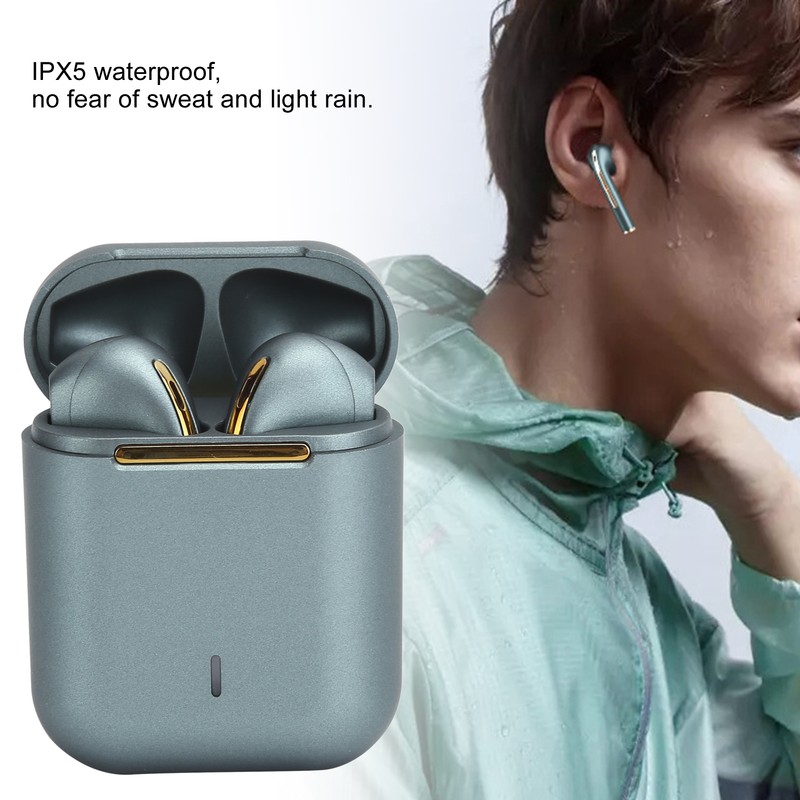 J18 True Wireless Bluetooth Earphones Stereo Headset Handsfree Waterproof EarbudsGreen