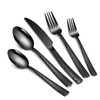 Remoxye 40-Piece Silverware Set, Black Hammered Stainless Steel Flatware Sets