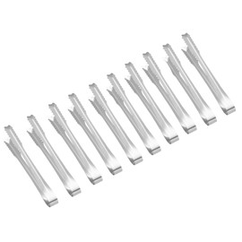 10 Pcs Ice Tongs, 5 Inch Silver Stainless Steel Sugar Cube Tongs for Bar, Desserts, Tea, Coffee Party and Appetizers (5 inch)